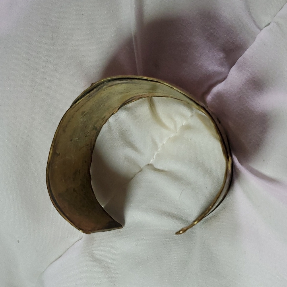 HANDMADE MIXED METALS CUFF BRACELET Copper Boho Hippie Eclectic Art Bronze Gold - Picture 3 of 3